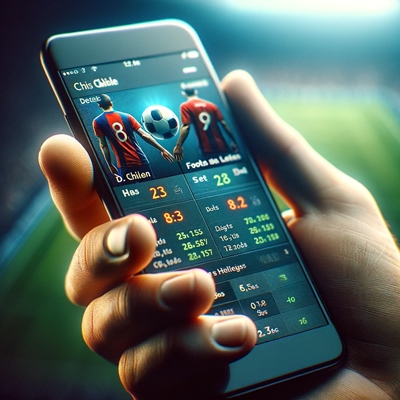 Una mano sostiene una aplicación de apuestas en línea en Chile