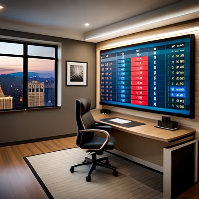 Una gran pantalla para comprobar las apuestas deportivas 